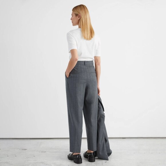 Like new! & Other Stories Pleated Cocoon Italian Wool Trousers - Picture 3 of 13